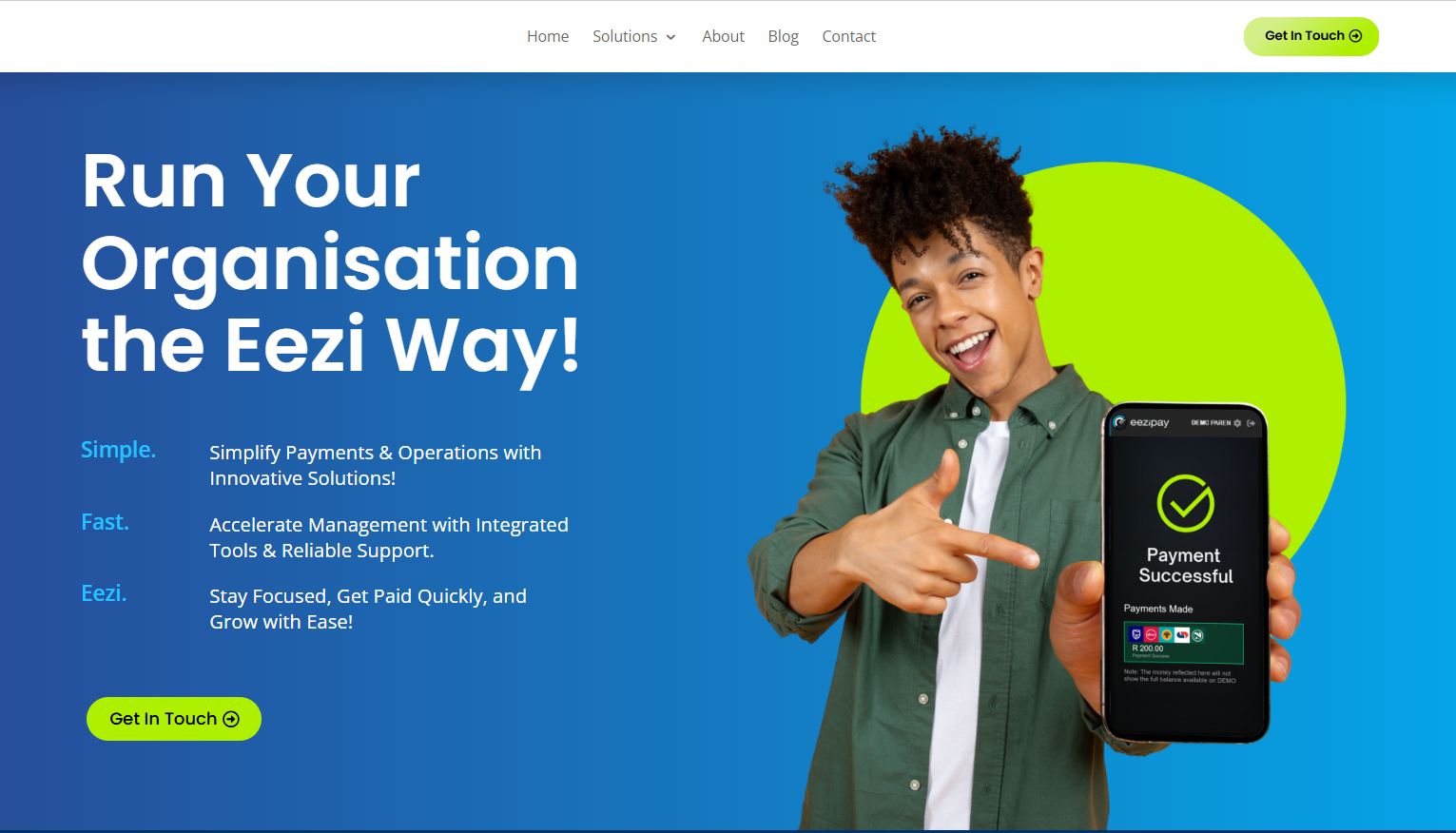 Eezipay website: The WordPress era